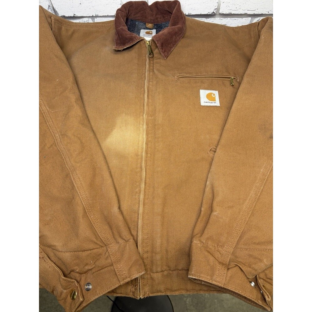 Vintage Carhartt Detroit Jacket J01 BRN Blanket Lined 48 Brown Union Made USA